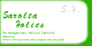 sarolta holics business card
